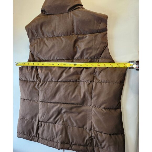 Puffer Vest Brown Womens Outerwear fall autumn charter club Petite Large - Picture 5 of 6